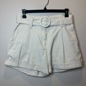 NWT Ryegrass Sandshell Khaki Pleated Belted Shorts Cotton Pockets Womens Size 2